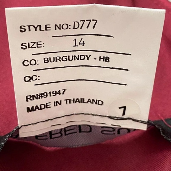 ALFRED SUNG Cocktail Dress Burgundy Satin Twill V Neck D777 $200 Sz 14 Pockets! - Picture 9 of 11